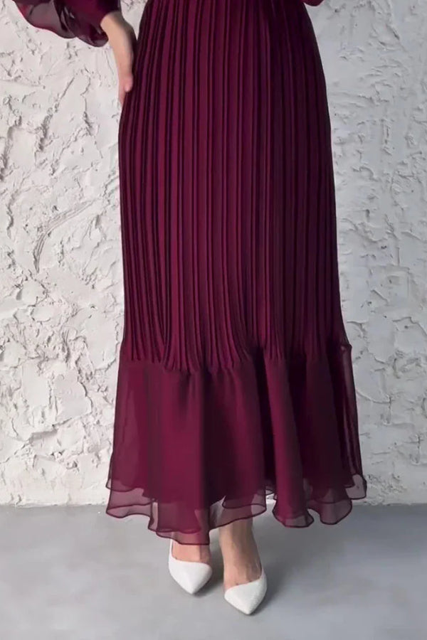 Sophisticated Long Pleated Dress