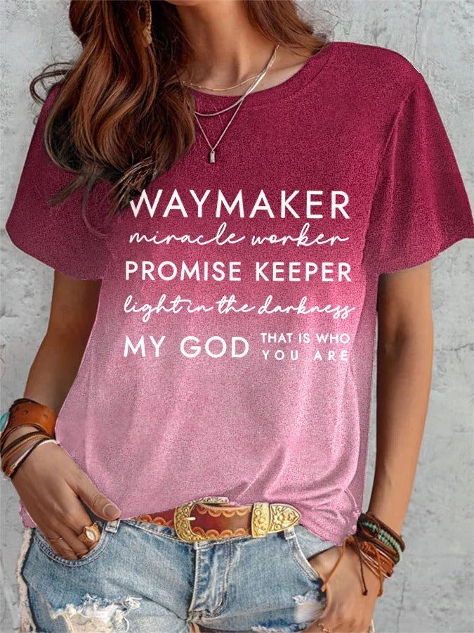 Women's Waymaker My God Print Tee Shirt