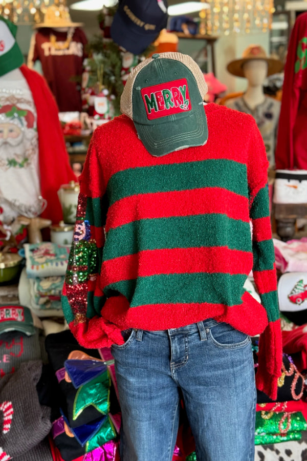 Stripe Nutcracker Sweater
