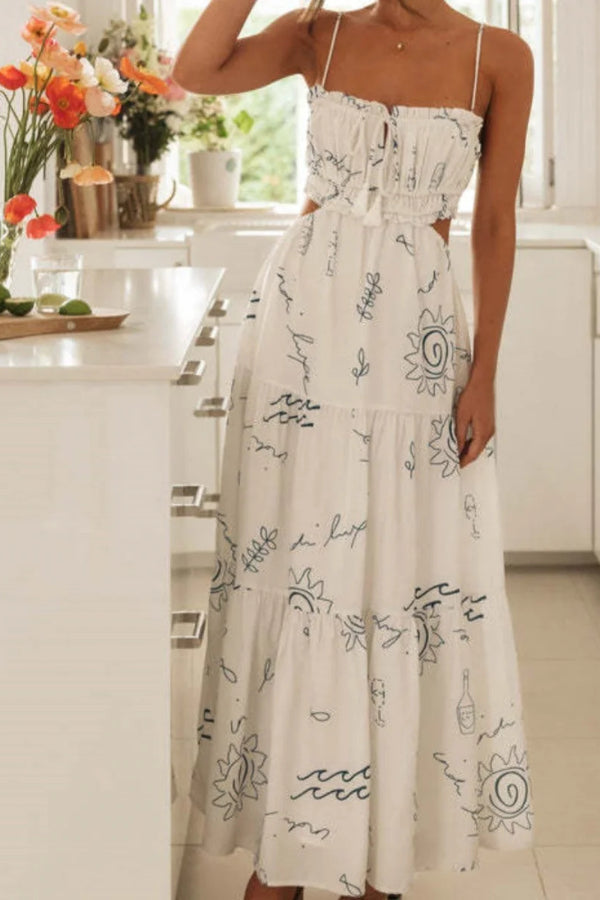 Casual Beach Print Maxi Dress