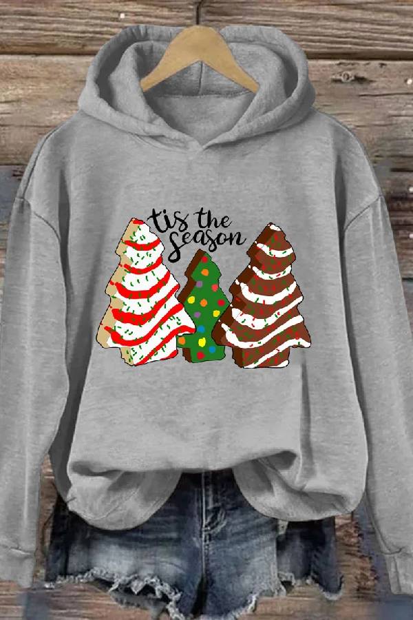 Tis The Season Christmas Cake Tree Hoodie