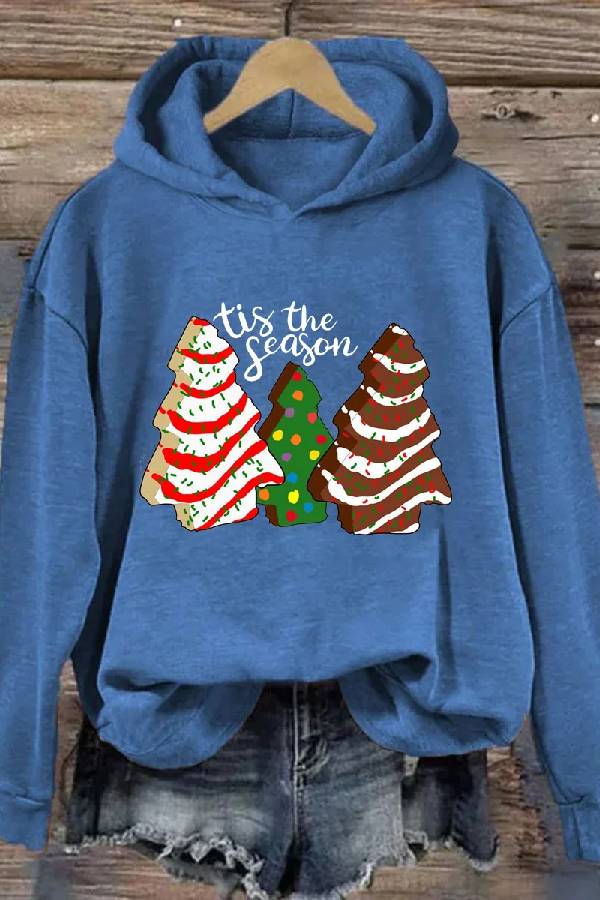 Tis The Season Christmas Cake Tree Hoodie