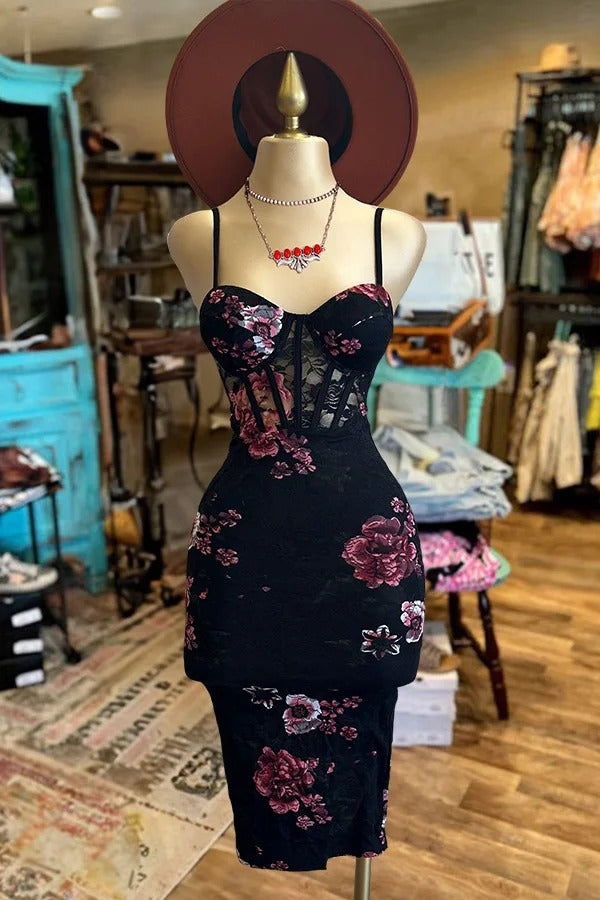 Beautiful Lace Corset Floral Dress