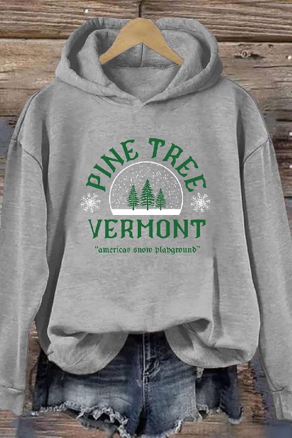 Pine Tree Vermont Christmas Hoodie