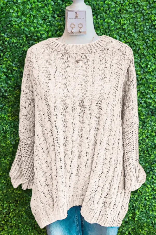 CASUAL LOOSE CROCHET SWEATER