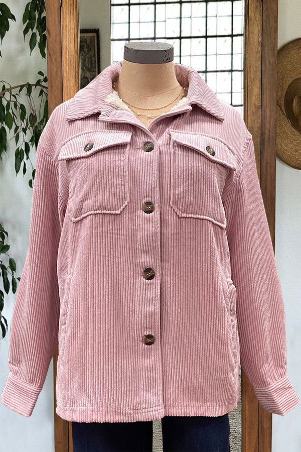 Cozy Fleece Corduroy Shacket