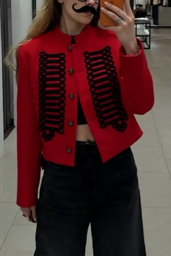 Aura Regal Military Corded Crop Jacket