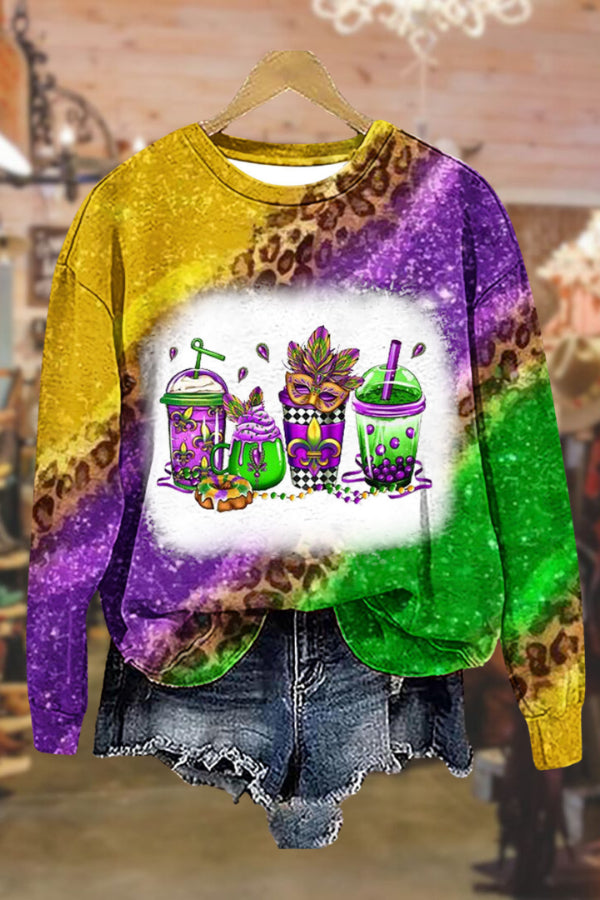 Trendy and fashionable printed round neck sweatshirt with long sleeves