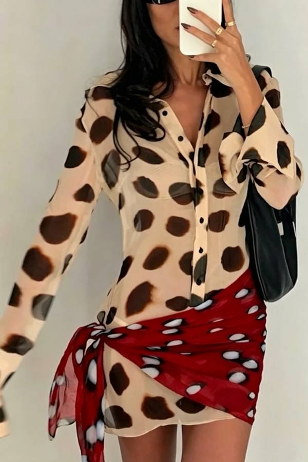 Mirage Bell-Sleeve Festival Wrap Mini Dress