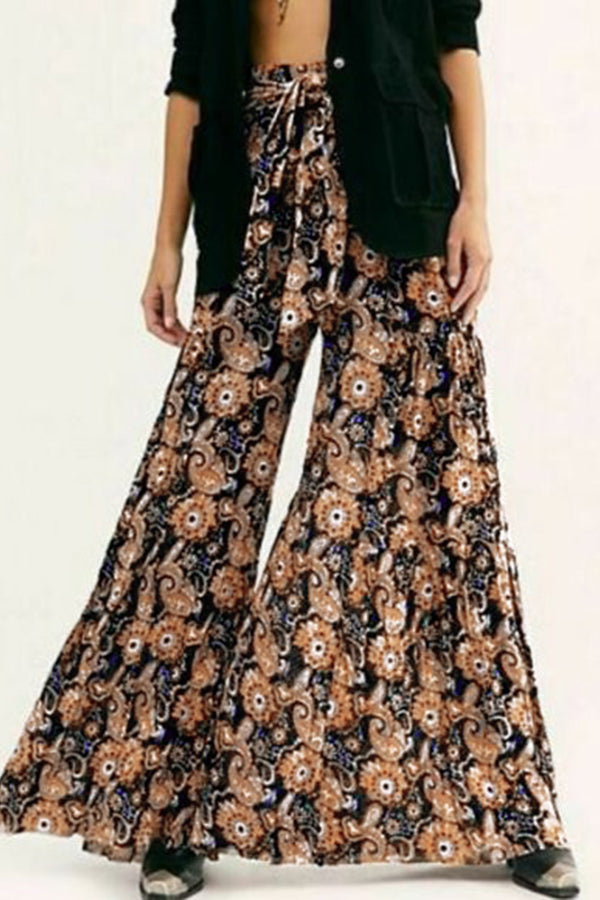 Pantalon évasé taille haute Pantalon ample
