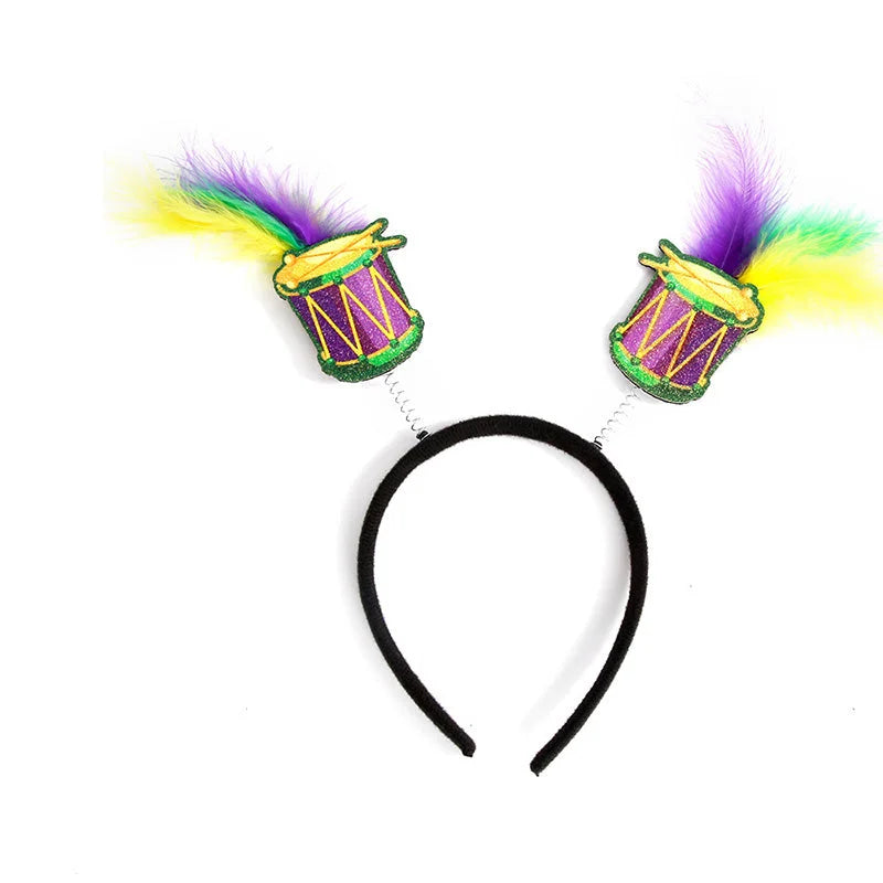 Mardi Gras Feather Parade Headband