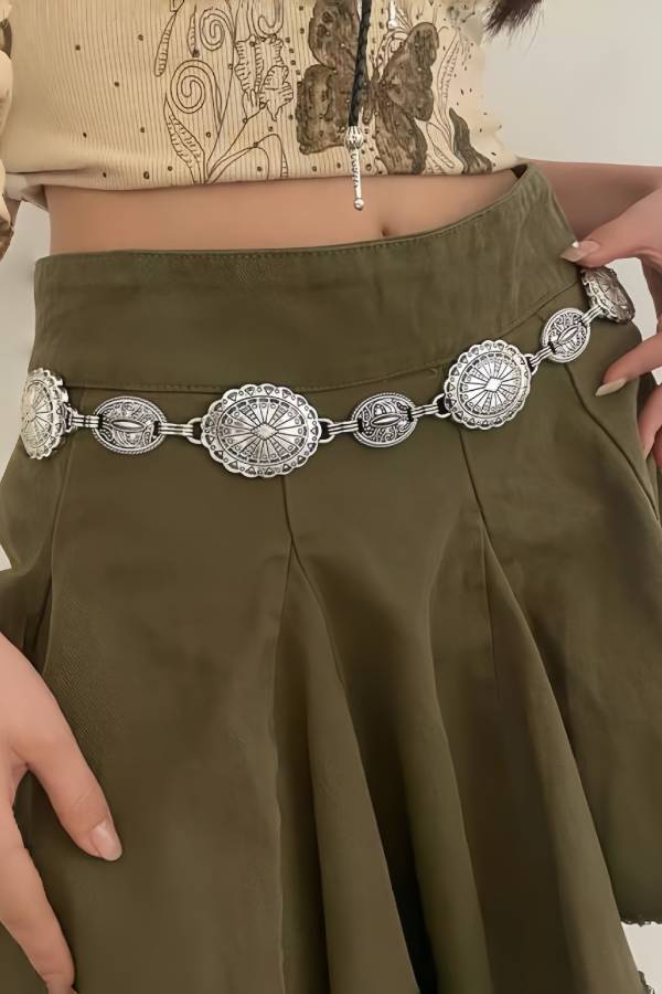 Bohemian Vintage Carved Metal Waist Chain Collection