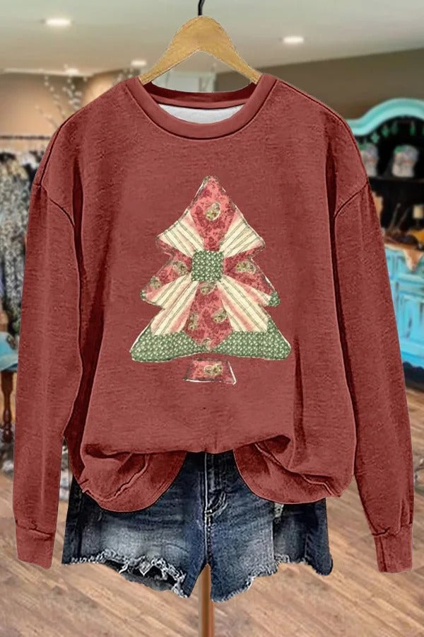 Christmas Tree Applique Sweatshirt