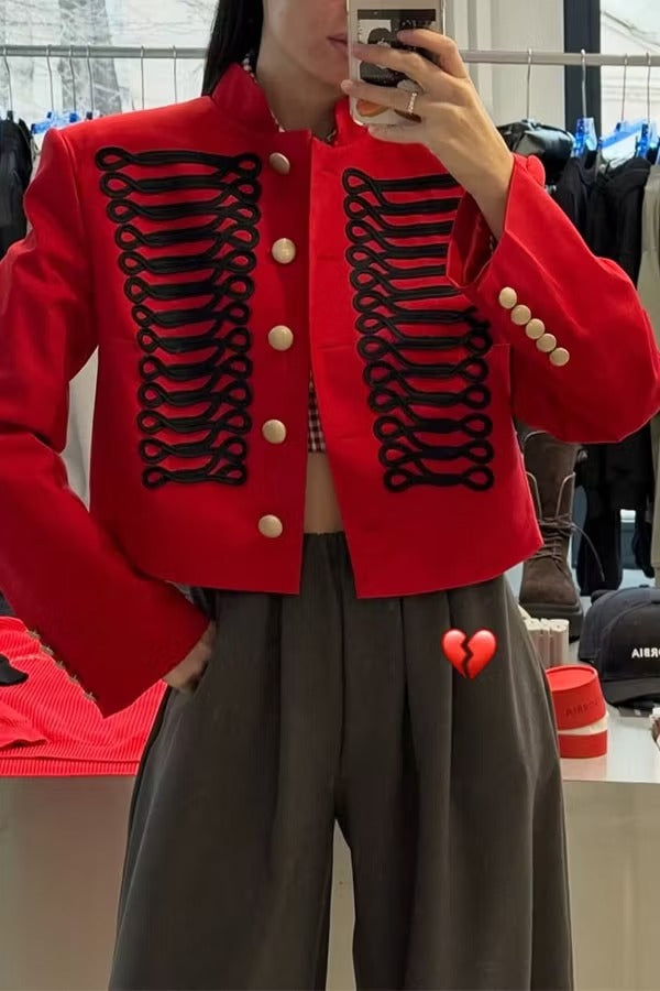 Aura Regal Military Corded Crop Jacket