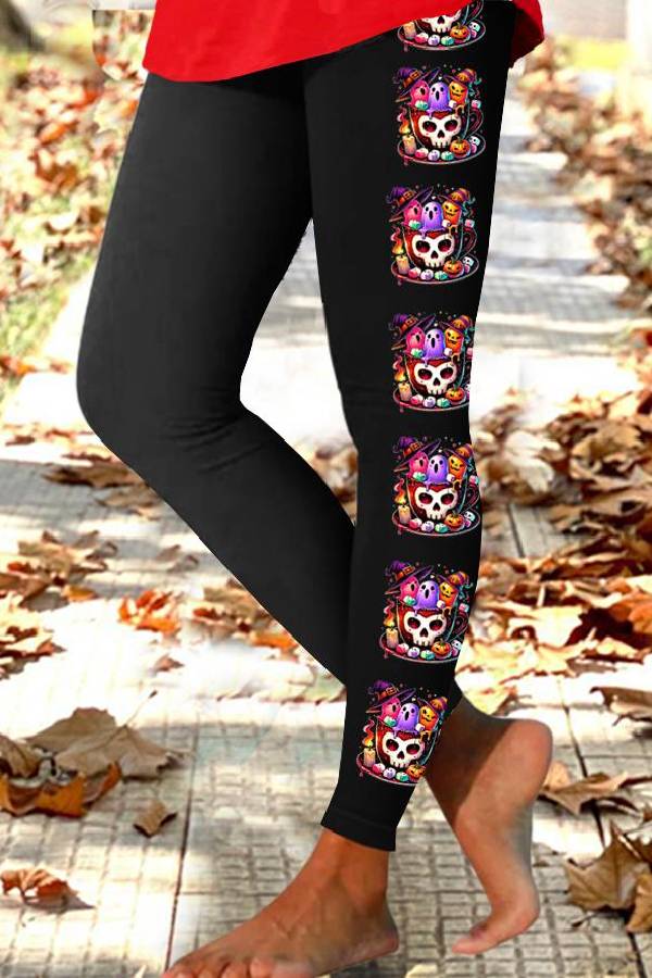 Women's Halloween Print Casual Stretch Pants