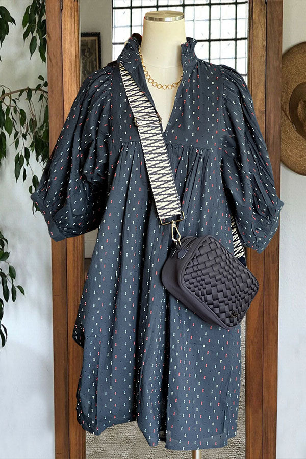 Polka Dot Print V-neck Dress