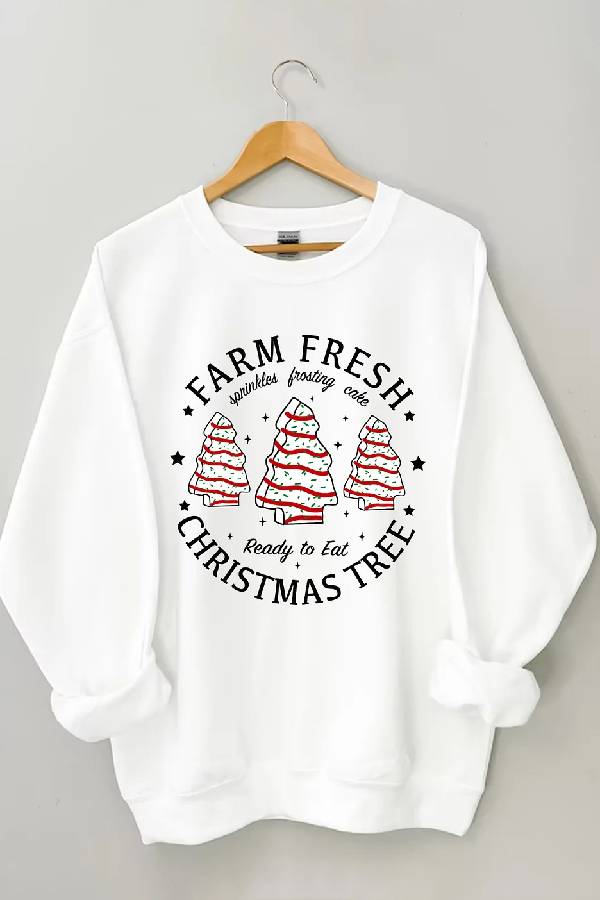 Farm Fresh Christmas Tree Cakes Sweatshirt