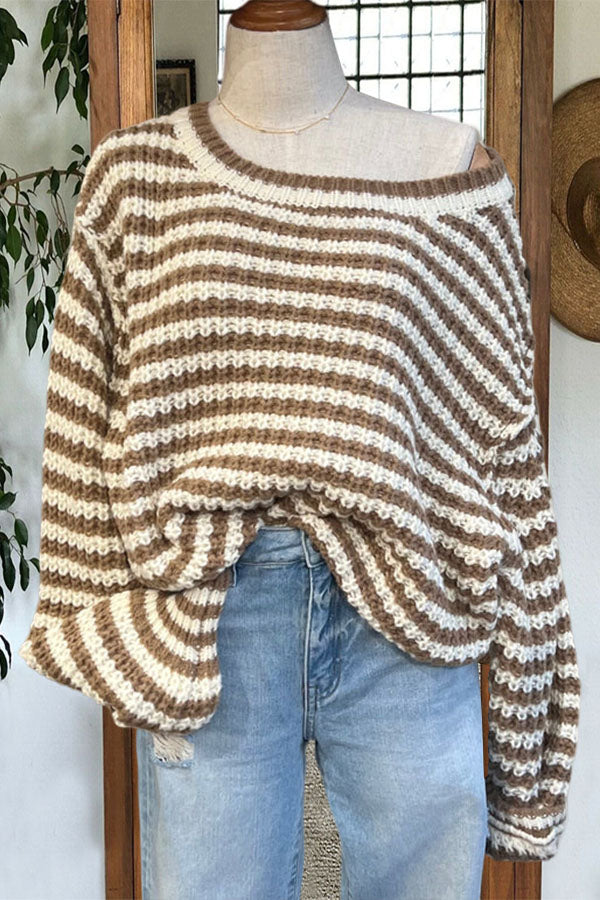 Casual Striped Crew Neck Sweater