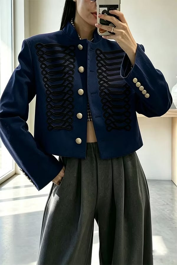 Aura Regal Military Corded Crop Jacket