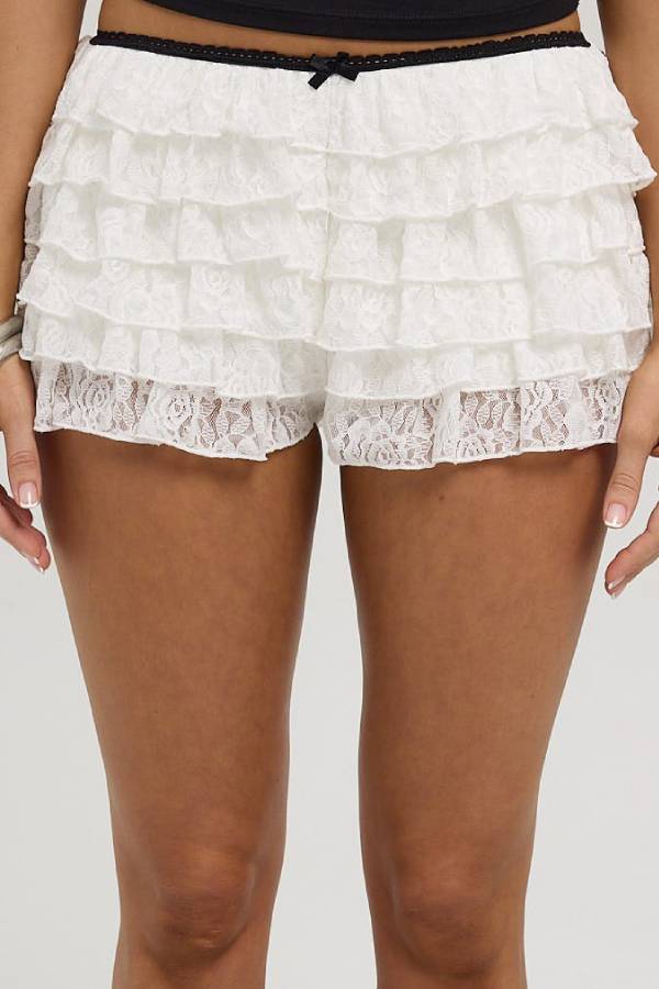 Multi-layer Lace Ruffle Balletcore Shorts