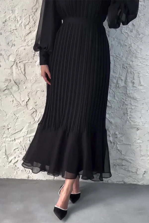 Sophisticated Long Pleated Dress