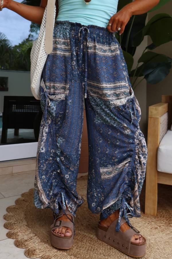 Soft Spoken Paisley Lounge Pants Blue Multi