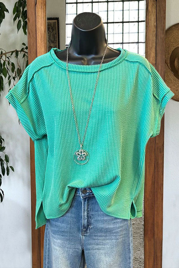 Casual Striped Solid Color Top