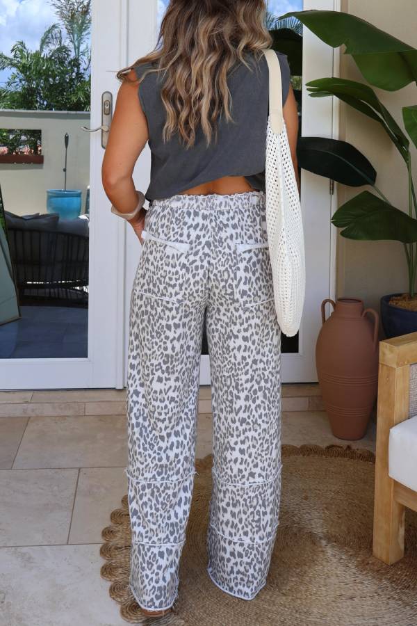 Leopard Trail Lounge Pants Grey Multi