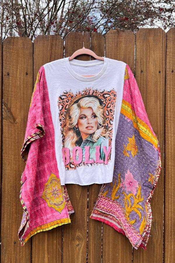 Dolly Leopard Print Kantha Patchwork Kimono Tee