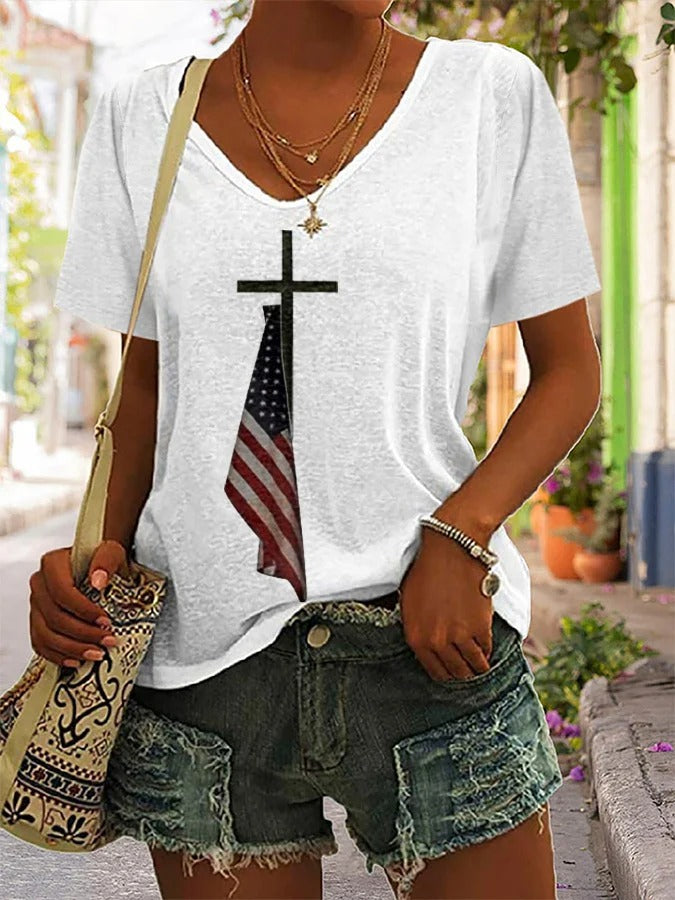 Women's Casual Print Short Sleeve T-Shirt