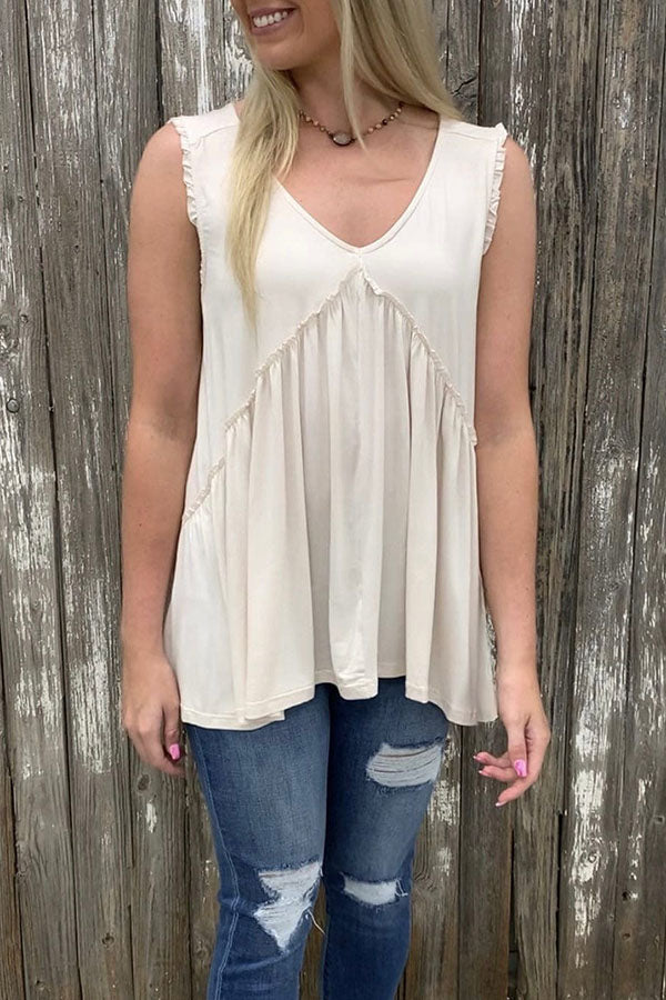 fitted loose sleeveless top