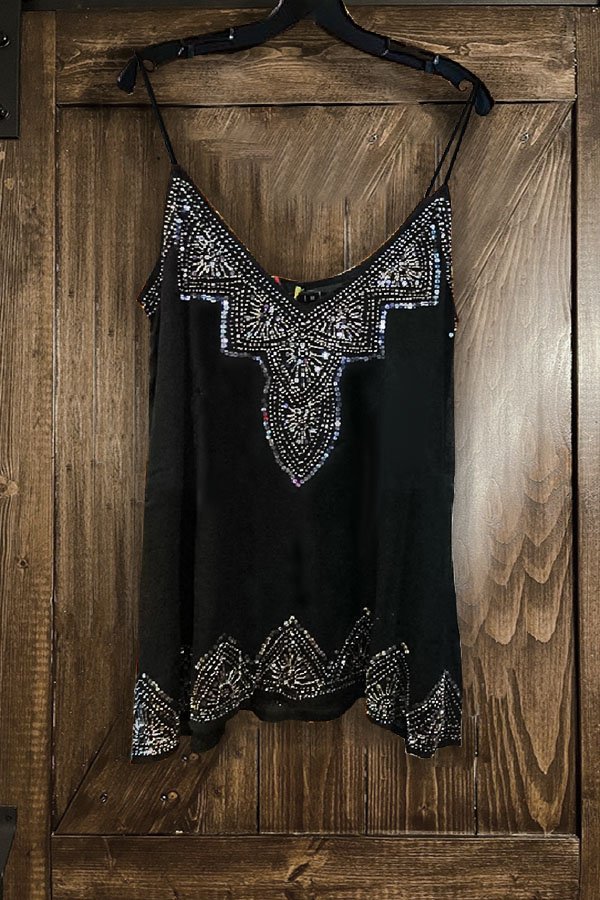 Sparkly Diamond V Neck Sling Top