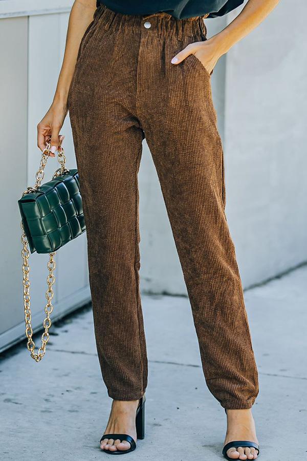 Pocketed Corduroy Trousers