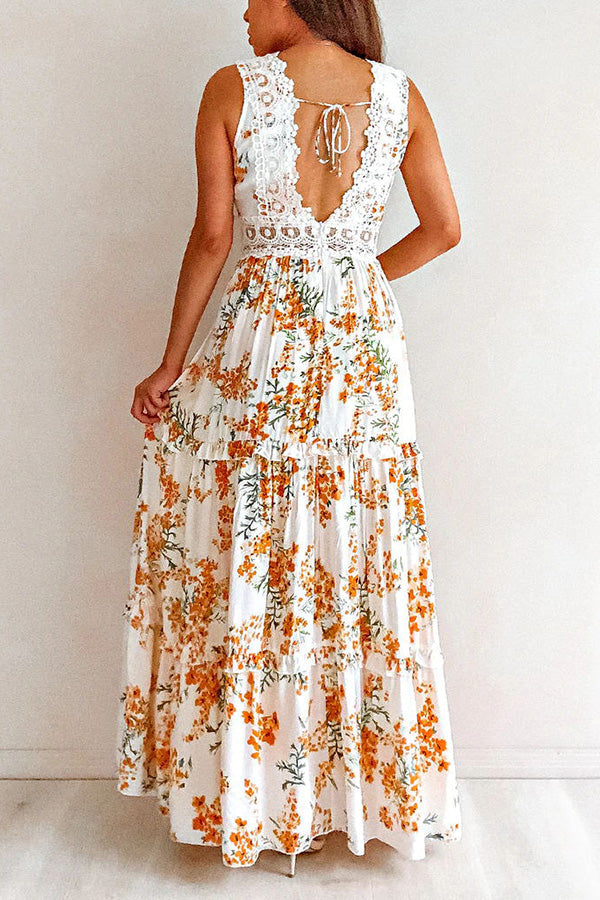 Sweet Southern Kiss Floral Lace Maxi Dress