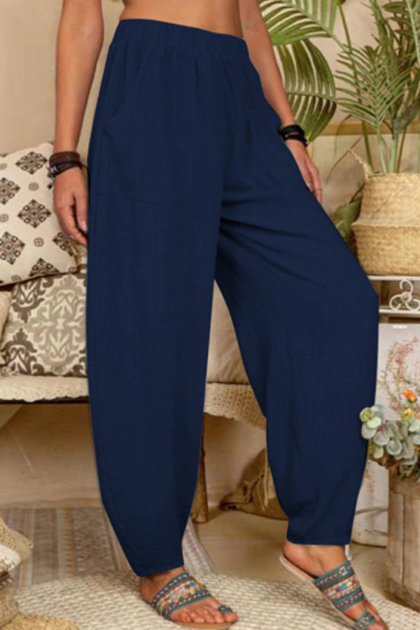 Women's Pure Color Casual Cotton Pants