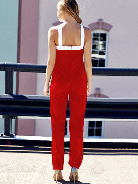 High Waist Color Block Jumpsuit