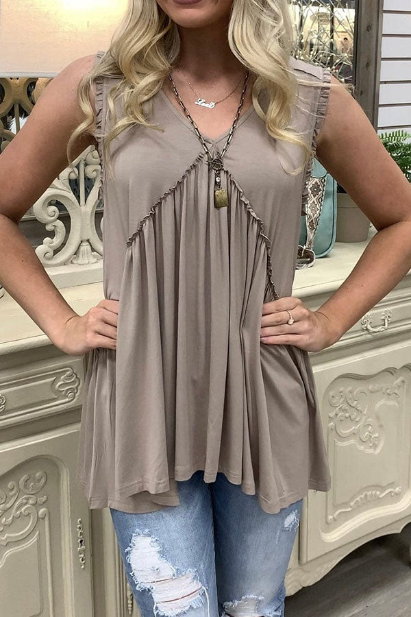 fitted loose sleeveless top