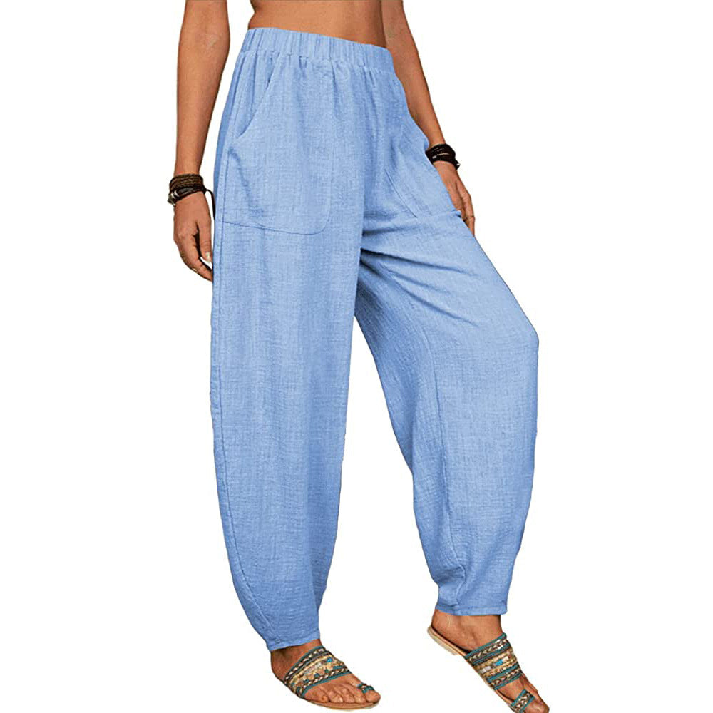 Women's Pure Color Casual Cotton Pants