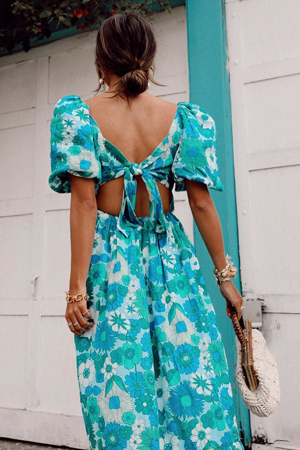 More Floral Puff Sleeve Maxi Dress