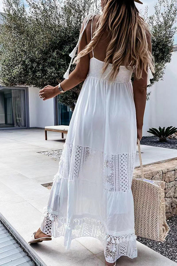 Casual Lace Stitched Sleeveless Dress