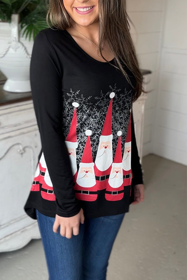 WOMEN'S SANTA BOWLING PINS TOP