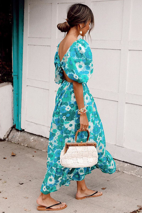 More Floral Puff Sleeve Maxi Dress