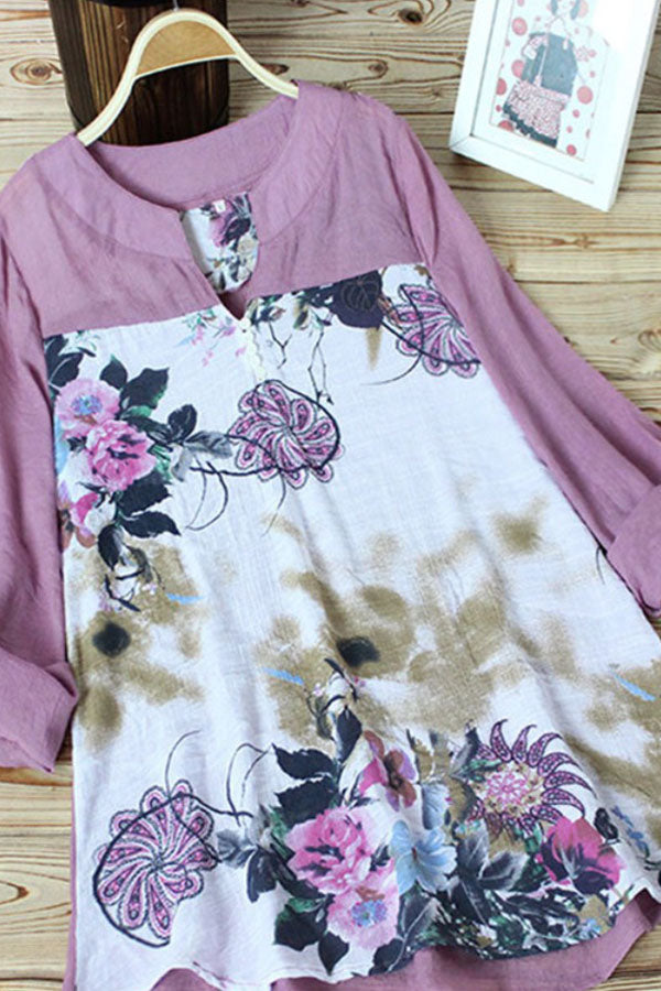 Elegant Floral Panel Shirt