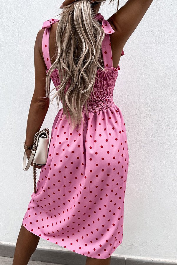 Floral Print Sexy Sling Pocket Midi Dress