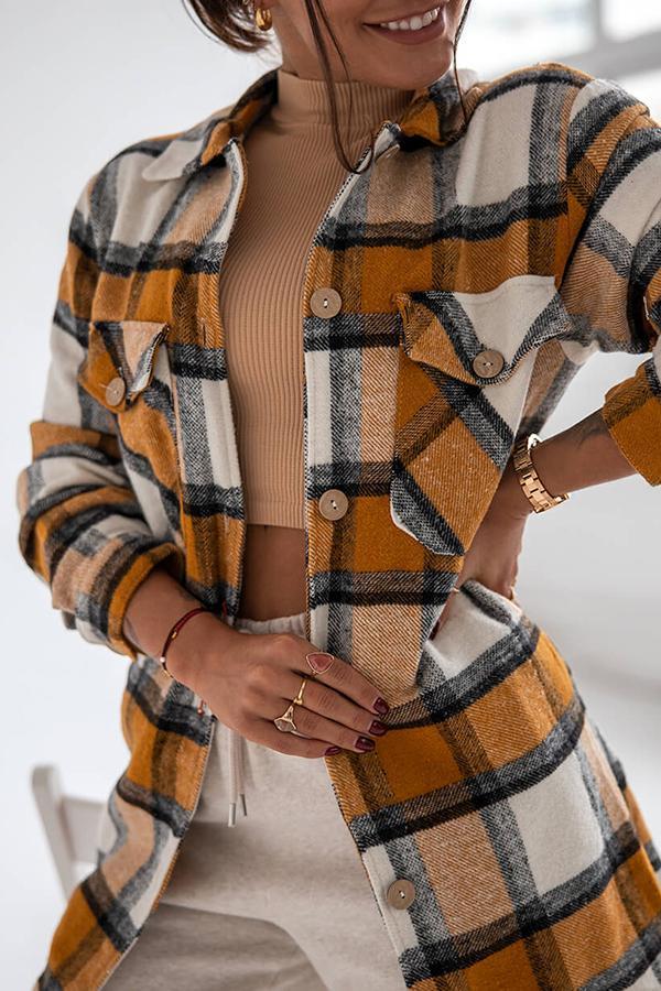 Classic Modern Check Color Stitching Shirt