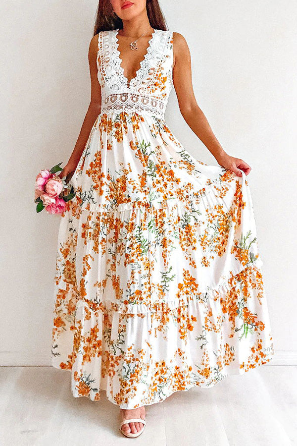 Sweet Southern Kiss Floral Lace Maxi Dress