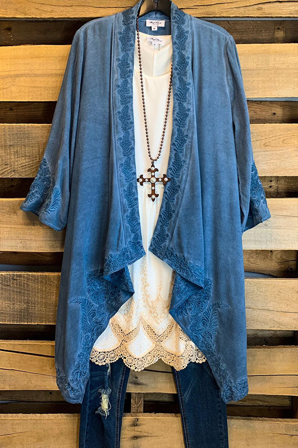 Casual elegant blue cardigan