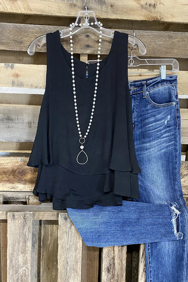 Casual Cascading Ruffled Tank