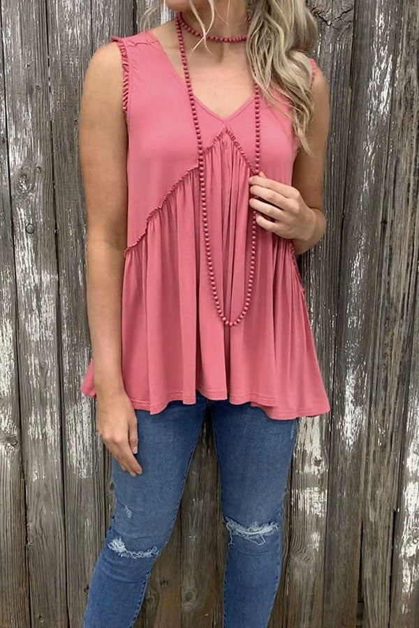 fitted loose sleeveless top