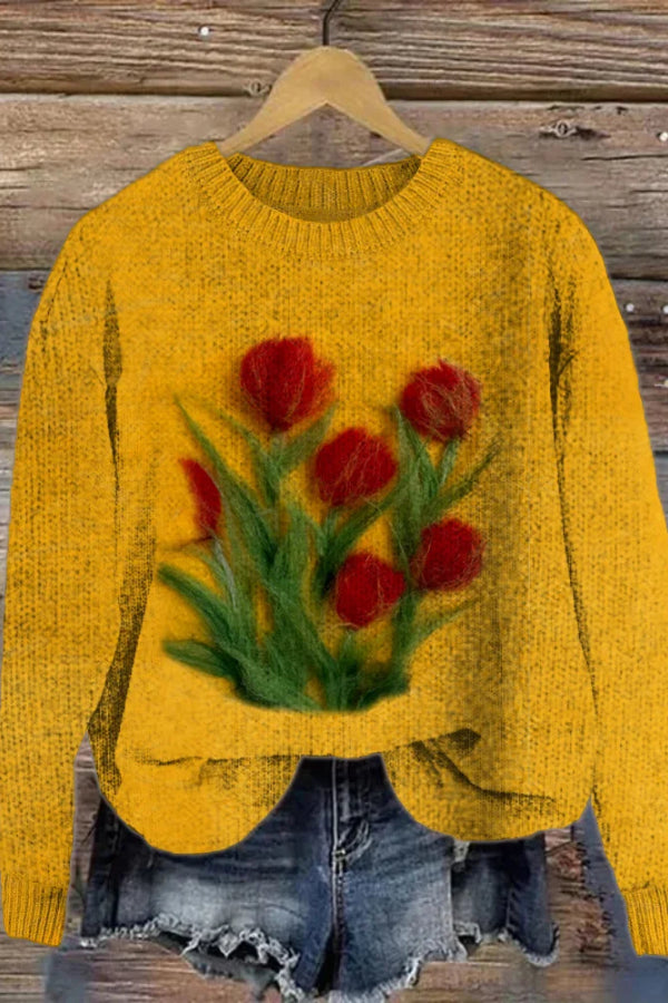 Flowers Art Cozy Sweater